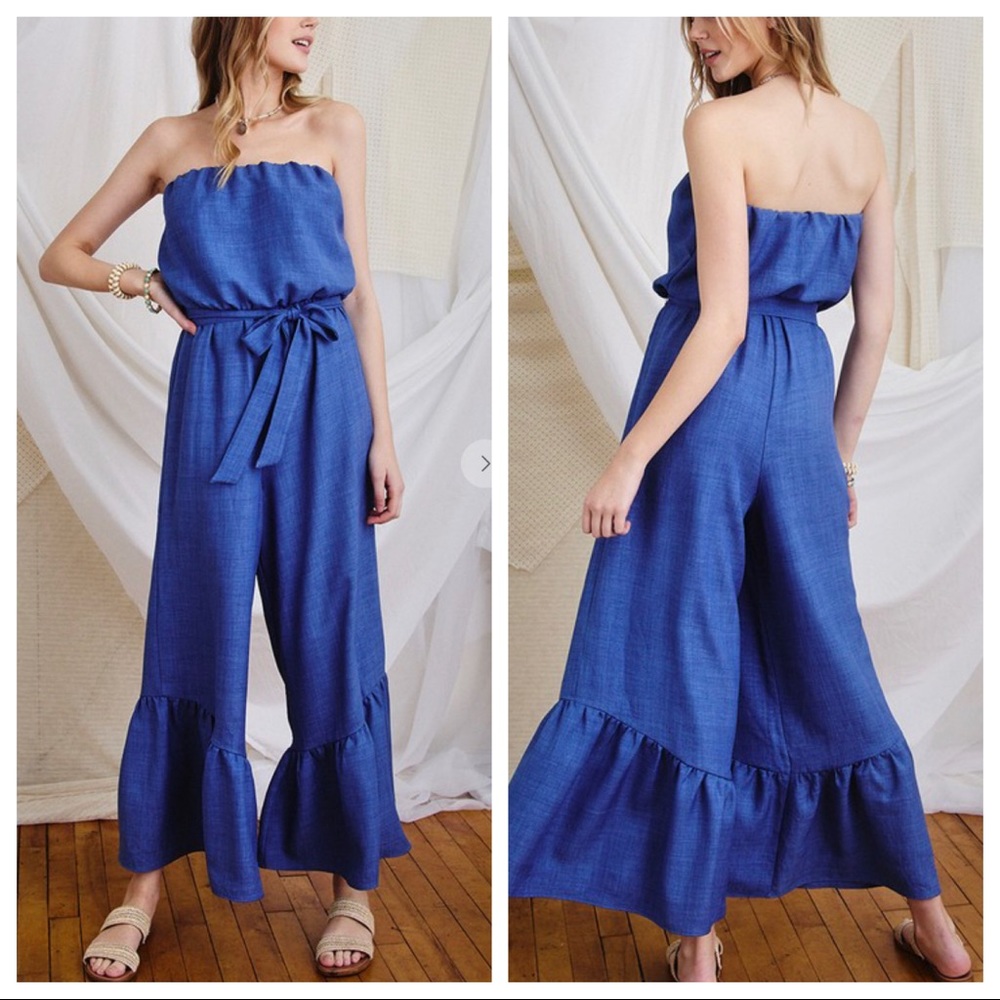 23 Boho Chic Perfect Sleeveless wide leg Tie Waist Jumpsuit